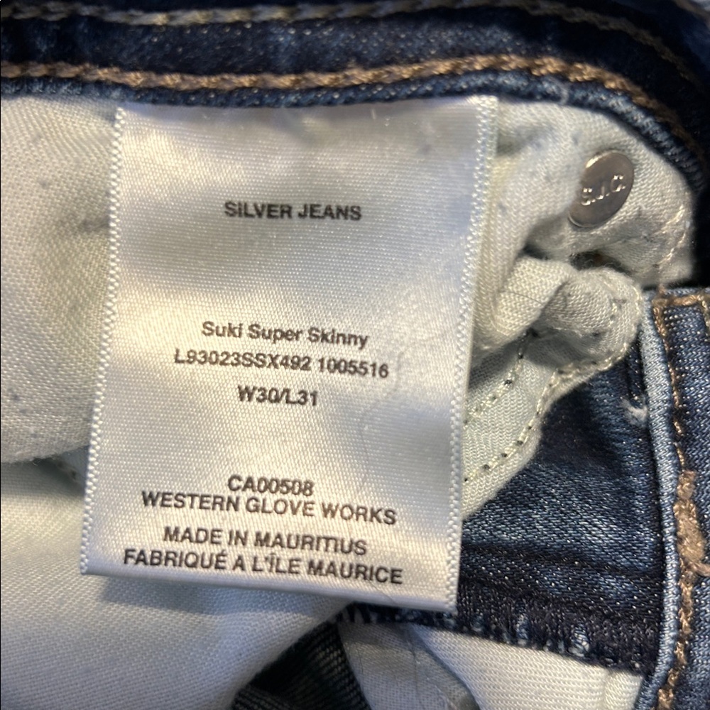 SILVER SUKI SUPER SKINNY JEANS 30/31 - Picture 12 of 12